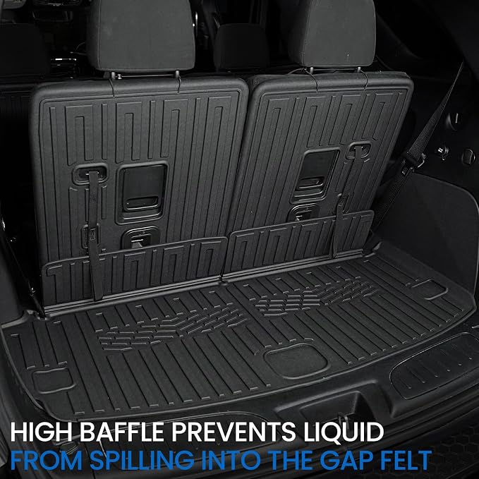 Cargo Mat for Dodge Durango 2016-2026 6/7 Seats Accessories | Cargo Liner & Rear Seat Back Protector, All Weather TPE, Non Slip & Odorless & Scratch Proof, Quick Clean - Image 7
