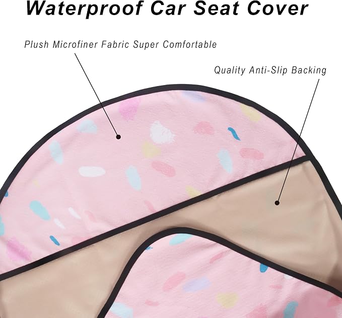 Car Seat Cover Protector Front Seats,for Gym Workout,Running,Swimming,Beach and Hiking,Waterproof Sweat Towel Bucket Seat Covers for Cars SUV Trucks (Pink Marbling, 1Pcs) - Image 5