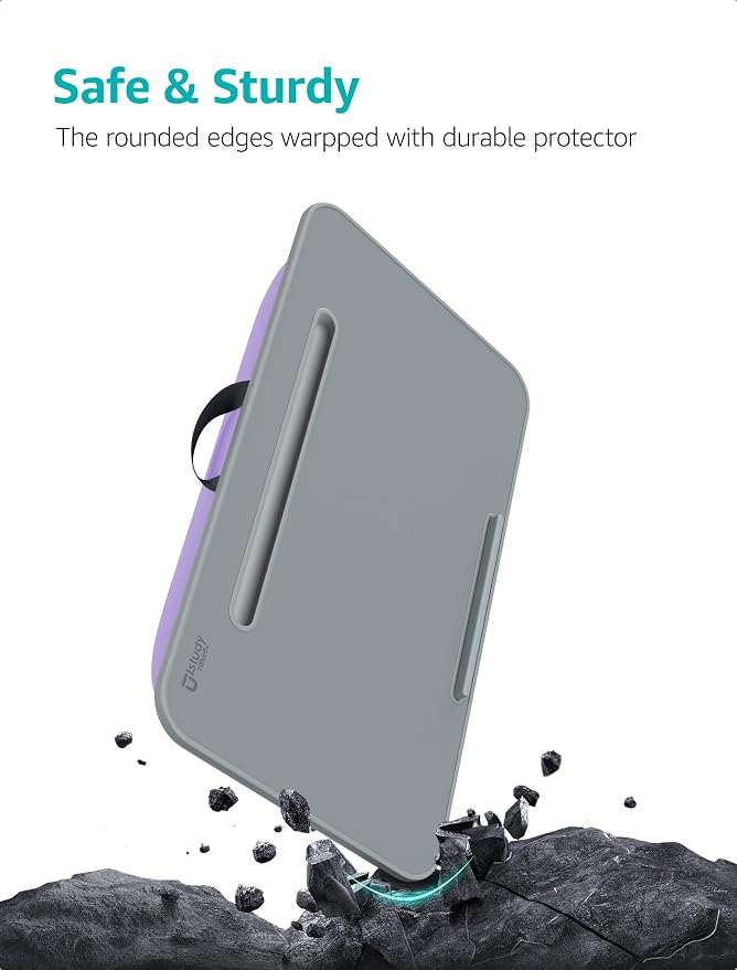 Istudyniture Lap Desk | Portable Laptop Desk & Stand – Fits Up to 17 inch – Washable Cushion, Built-in Phone Holder – for Bed, Couch, Sofa, Floor – Writing, Reading, Home Office – Large, Purple - Image 8