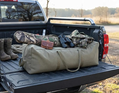DoYiKe Extra Large Canvas Travel Duffle Bag,Military Tent Duffel Storage | Heavy Duty Gear Equipment Sports Camping Bag 150L Armygreen - Image 7