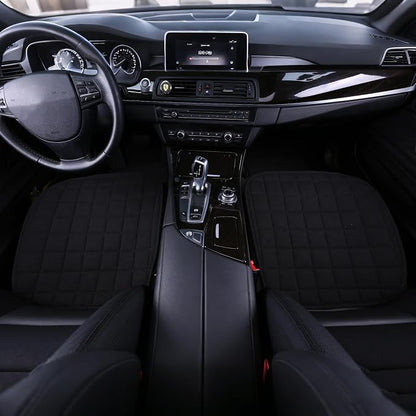 Car Seat Cover,Linen Car Seat Cover Bottom Only 2PCS Black | For Trucks,SUV,Cooling Universal Car Seat Pad,Seat Cushion Ventilated Front Seat Black - Image 2