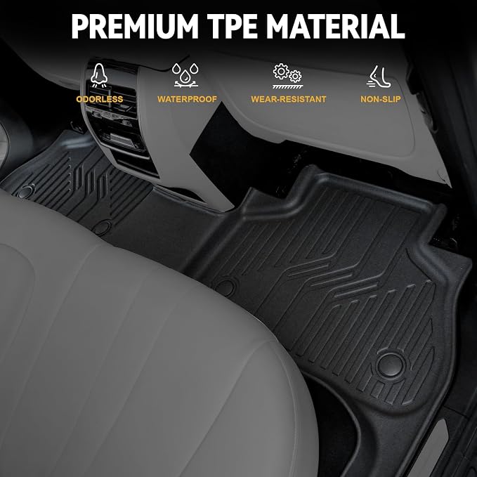 Floor Mats for 2019-2026 BMW X5 5-Seats Accessories | Full-Coverage Mats Set with Integrated Cargo Liner & Backrest Mat, Odorless & Durable, All-Weather Protection, 3D Laser Fit - Image 3