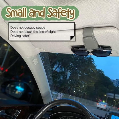 Magnetic Visor Sunglasses Holder, Leather Eyeglass Clip for Car(Grey) | Securely Clips Sunglasses on Car Visor, One-Handed Operation, Car Travel Essentials for Long Trips - Image 6