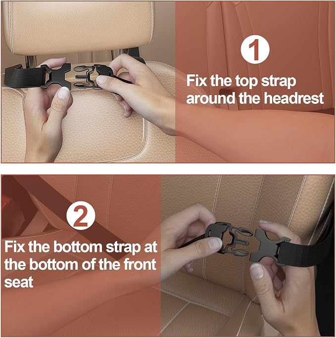 Backseat Car Organizer with Tablet Charging Port for Kids Travel | Waterproof & Stain-Resistant Fabric, Kick Protect Seats from Dirt/Scuffs, Adjustable Straps, Easy to Clean, Quick-Install - Image 5