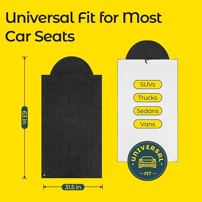 Car Seat Towel Cover, Full-Sized, Sweat Absorbing Towel for Gym - Geometric | Washable quick-dry towel cover protects front seats from sweat and water after gym, workout, running, beach and swimming - Image 2