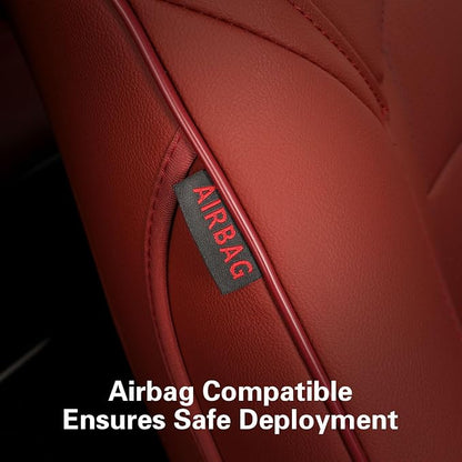 EKR Car Seat Covers for Toyota Camry 2025 2026 (Hybrid),Full Set | Custom Fit for Toyota Camry 2025 2026 XSE/XLE,Factory-Style Interior Upgrade,Easy-Wipe Protection-Faux Leather(Burgundy) - Image 5