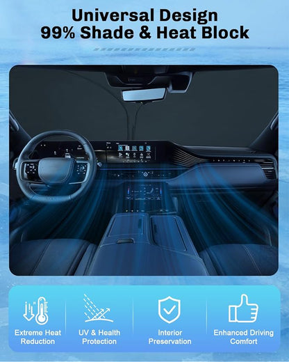 SXCY for 2025 2026 QX80/Armada Windshield Sunshade for 2025 2026 Infiniti QX80/ Nissan Armada Accessories Sunshade Foldable Sun Shield 2026 QX80/Armada Sunshade Sun Protector - Image 3