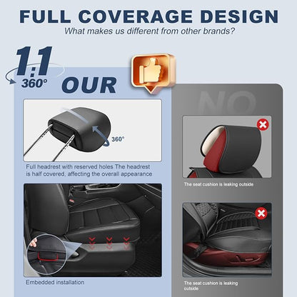 IKABEVEM Car Seat Covers for Kia Seltos 2021-2023 2024 2025 2026 Full Set | Custom Fit,Waterproof Faux Leather,Scratch Resistant,Fully Wrapped,Easy to Install & Wipe Clean,Black Interior Seat Protector - Image 6