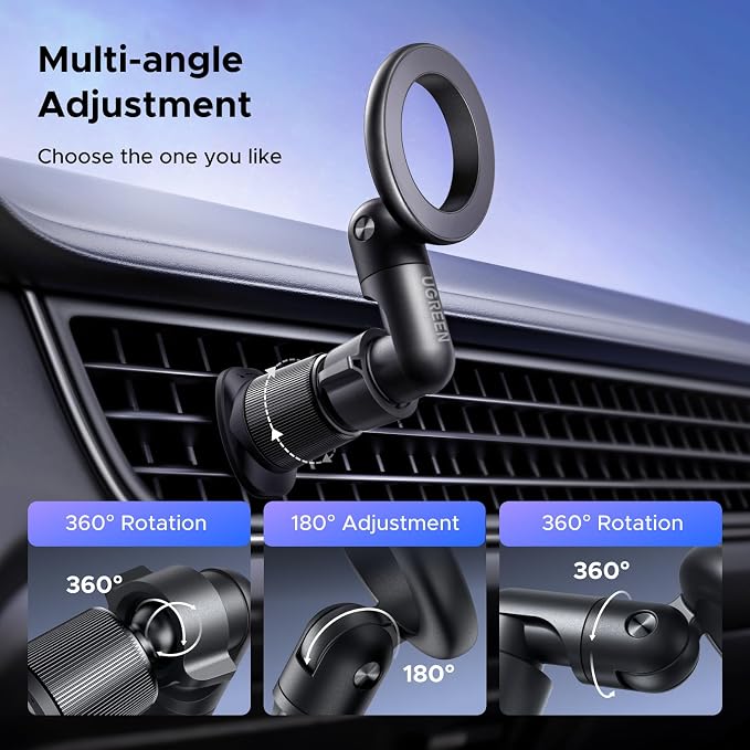 UGREEN Phone Mount for Magsafe Air Vent Car Mount Magnetic Never Block Phone Holder Strengthen Magnetic Power Compatible with iPhone 17 16 15 Pro Max 14 13 12 Pro Mini MagSafe Case - Image 6