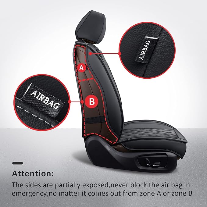 Seat Covers Full Set, Leather Car Seat Cover Fit for Sedan SUV Truck | Black Automotive Seat Covers,Waterproof, Front & Rear,Universal Car Seat Protector for For Families, Pets,Commuters - Image 2