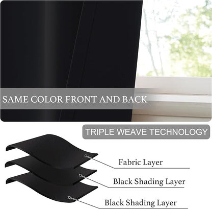 NICETOWN Black Portable Blackout Curtains for Door Window, 42" x 48" | Room Darkening Window Blinds Privacy Thermal Insulated Short Magnetic Curtains for Closet Doorway Basement, 1 Panel - Image 3