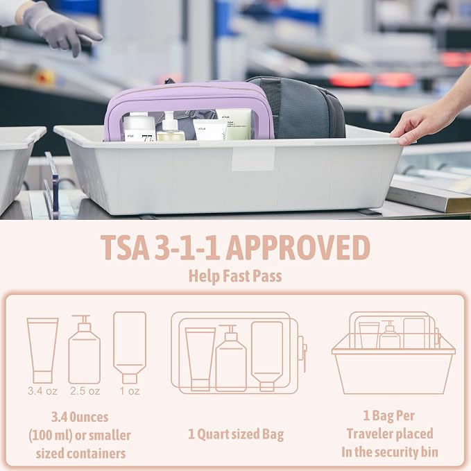 YOPCDJ 3PCS Clear Toiletry Bag,TSA Approved Travel Pouch with Zipper for Cosmetics and Toiletries，Diaper Bag Organizer Pouch Set, Purse Organizer and Clear Car Bag for Women and Kids - Image 5