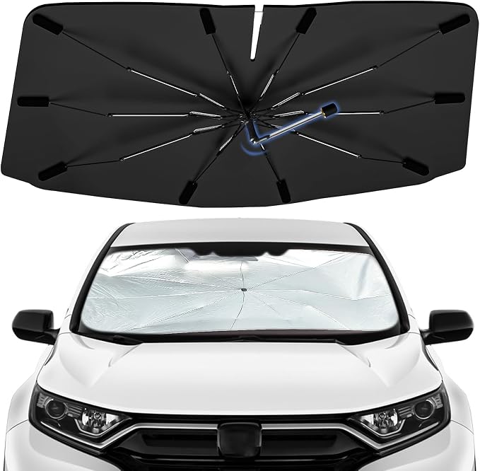 Windshield Sun Shade Umbrella for Honda CRV 2017-2022 Front Window | 360 Rotation Foldable Car Sunshade, Highly Reflective Sun Shield Visor for UV Protection, Keep Car Cool Accessories by Bocvam