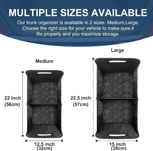 Deosk Car Trunk Organizer and Storage with Reinforced Handles, Waterproof Polyester Trunk Organizer for SUV, Minivan, Truck (Large, Black) - Image 2