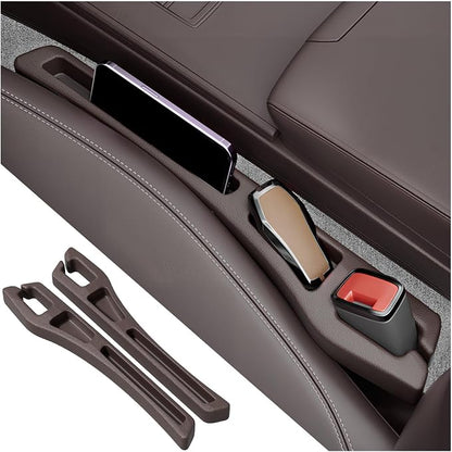 2PCS Car Seat Gap Filler Organizer,2 in 1 Car Gap Filler (Brown) | Multifunctional Design,Fill and Storage Function for Storing Phones Keys Cards,No Drop Seat Guard for Cars Suvs Trucks by Unknown