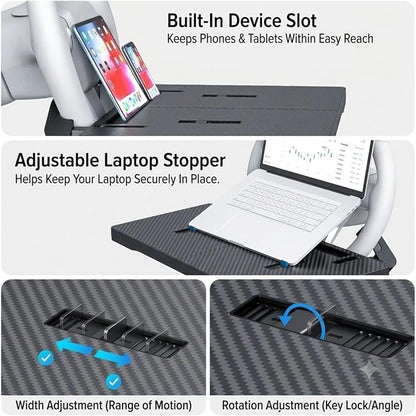 3-in-1 Car Steering Wheel Desk & Seat Gap Organizer, Foldable | Laptop Work Tray & Portable Eating Tray, Adjustable Vehicle Desk, For Writing, Dining, Road Trip, Office Work For Cars Suvs - Image 6