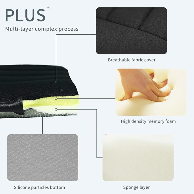 Car Seat Cushion Pad for Home Use Car Driver Seat Office Chair Memory Foam Seat Cushion - Image 4