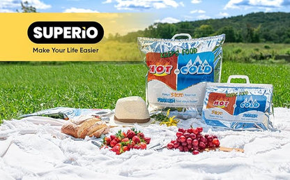 Superio Hot and Cold Insulated Bags for Food Delivery, Grocery Shopping Bags, Food Storage for Hot and Frozen Food for Travel, Disposable Cooler Bag, Reinforced Thermal Lunch Bag (12, 15.5"x13") - Image 5