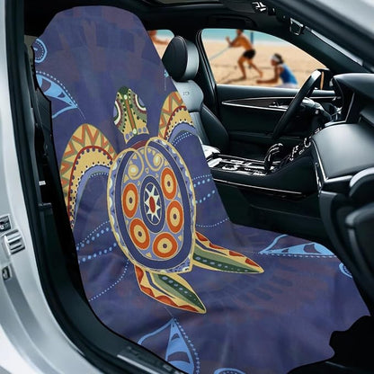 Sea Turtle Print Towel Car Seat Covers for Men Ethnic Style Print Towel Automotive Seat Covers Quick-Dry Sweat Towels with Storage Bag, 60 x 33 Inch - Image 2