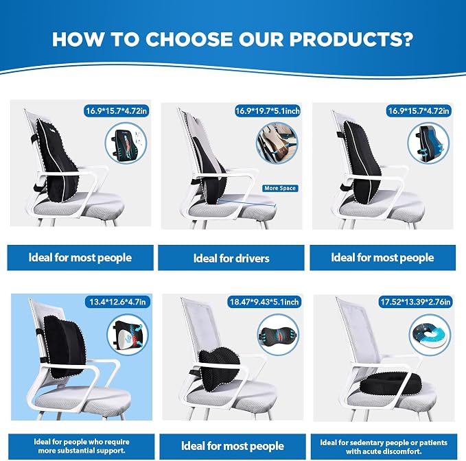 Niceeday Lumbar Support Pillow for Office Chair Car, Gaming Chair Lower Back Pain Relief Memory Foam Cushion with 3D Mesh Cover Ergonomic Orthopedic Back Rest Lower Back Support - Image 8