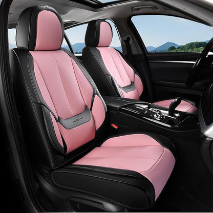 Coverado Car Seat Covers, Seat Covers for Cars, Waterproof Leather Auto Seat Protectors, Leather Car Seat Cushion, Car Interiors Accessories Universal Fit for Most Cars - Image 2