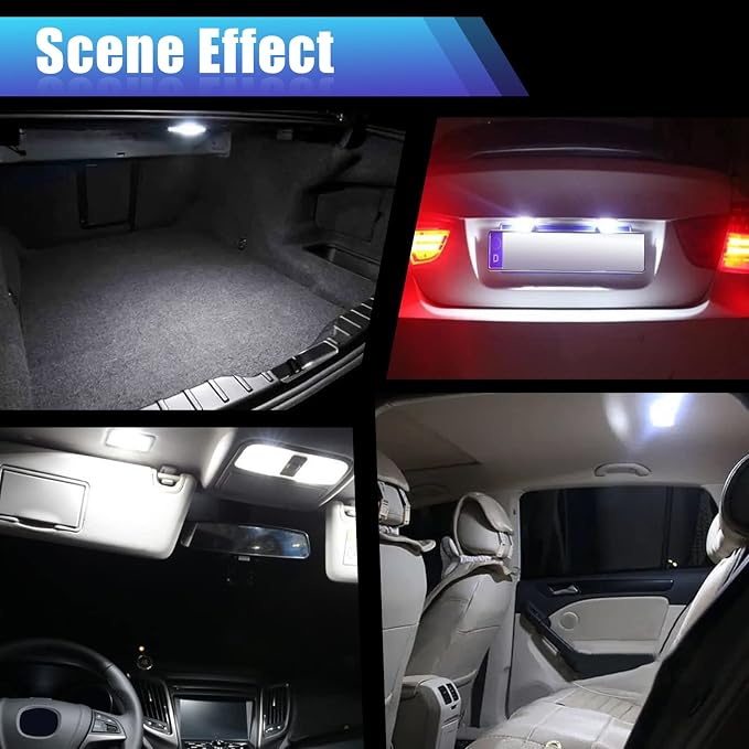 YOGEIER Car Led Bulb, Led Combination Set of 24 Sets, Used for Car Interior/Indoor Map Dome/ Trunk / License Lights, Etc. (White) - Image 6