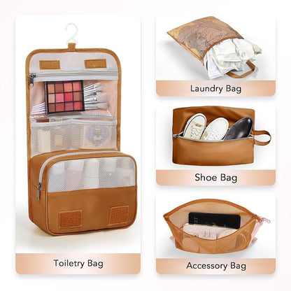 OlarHike 10 Set Compression Packing Cubes for Travel Essentials,Compressible Expandable Space Saver Bags for Organizing Clothes,Luggage Suitcase Garment Bags with Over 1000 pcs Mesh Holes(Brown) - Image 5