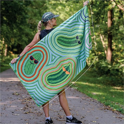 Sprints Athletic Running Towel, Full-Sized, Car Seat Cover - Moisture Wicking (Pickles) - Image 9