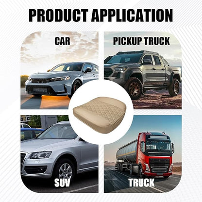 Leather Front Car Seat Cover, Anti-Slip Car Seat Bottom Covers, Full Wrapped Bottom Seat Protectors with Storage Pocket, Universal Comfortable Seat Cushion Fit Vehicles SUVs Trucks (Beige) - Image 7