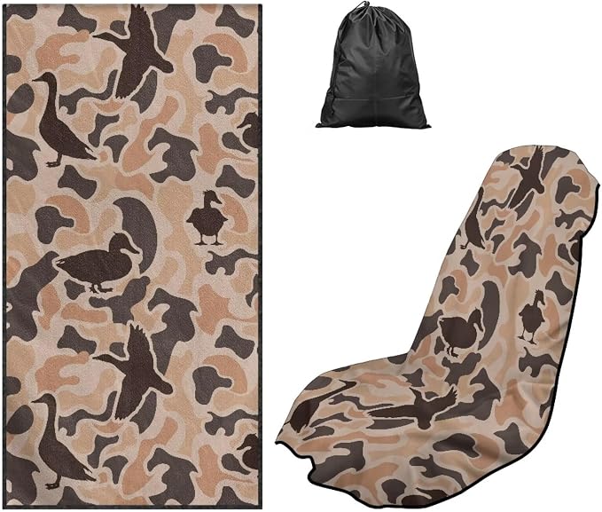 Camo Duck Car Towel Seat Cover Soft Comfort Front Seat Towel Cover Fashion Cars Interior Accessories Washable for Trucks, SUVs, Sedans by Aplkyhs