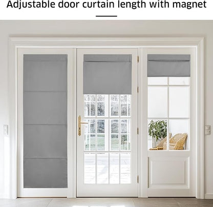 NICETOWN Silver Grey Magetic Blackout Roman Shade, No Drill Door Blinds | Thermal Insulated, Privacy Shades for Bedroom, No Tools Roll Shade, French Front Door Window Cover, 35 x 64 inches Long - Image 5