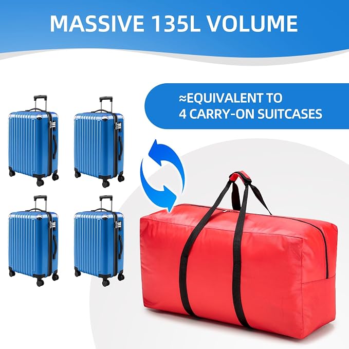 Extra Large travel duffel bag with Strong Handles, Waterproof duffel bag, Durable Zippers, Extra Large Storage Totes for Space Saving and Moving Supplies - Image 9