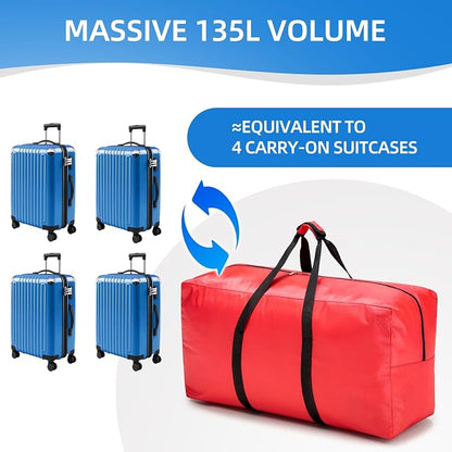 Extra Large travel duffel bag with Strong Handles, Waterproof duffel bag, Durable Zippers, Extra Large Storage Totes for Space Saving and Moving Supplies - Image 9