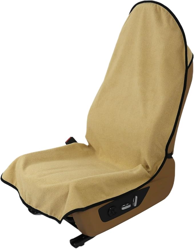 VSHIELD Waterproof Towel Car Seat Cover, Sweatproof Non-Slip Seat Protector, Universal Fit for Front Bucket or Rear Bench Seat of Cars, SUVs, Vans, Trucks, Compatible with Airbags and Armrests by VSHIELD