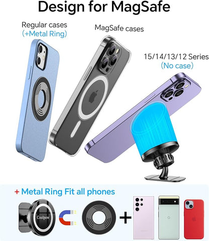 for iPhone MagSafe Car Mount Dashboard【Stronger Magnets】 Magnetic Phone Holder for Car Dash【Hands Free 】 Magsafe car Holder for Car Fit iPhone 15 14 13 12 Pro Max Plus Mini Mag Safe Case &Cell Phone - Image 7