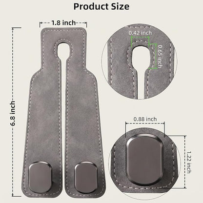 GoldenLife Headrest Hooks for Car, 2 Pack Premium Car Bag Hooks | Secure Heavy-Duty, Elegant & Universal Fit Car Hooks for Purses Handbags Grocery & Backpacks (Grey) - Image 6
