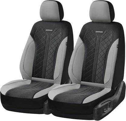 Coverado Front Seat Covers, Automotive Seat Covers 2 Seats, Leather Car Protectors 2-Pack, Auto Seat Covers Spill-Proof Design Universal Fit for SUV, Vans, Sedan, Truck - Image 6