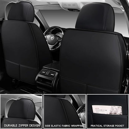 MINGBRON Leather Car Seat Covers Full Set, Universal Faux Leather Car Seat Covers 5 Seats, Automotive Seat Covers for Most Sedans SUVs Trucks, Front and Rear Seat Covers,Wine Red - Image 8