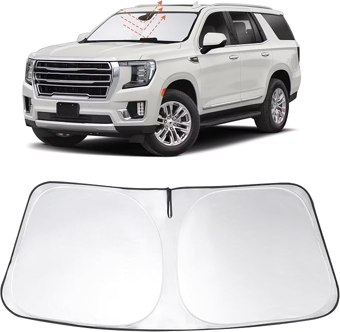 Windshield Sunshade for 2021-2025 GMC Yukon XL/Chevy Suburban | Full covered for windshield, Foldable & Durable, Block UV Rays, Reduce Heat, Easy to install, Keeps Car Cooler by LHFLIVE
