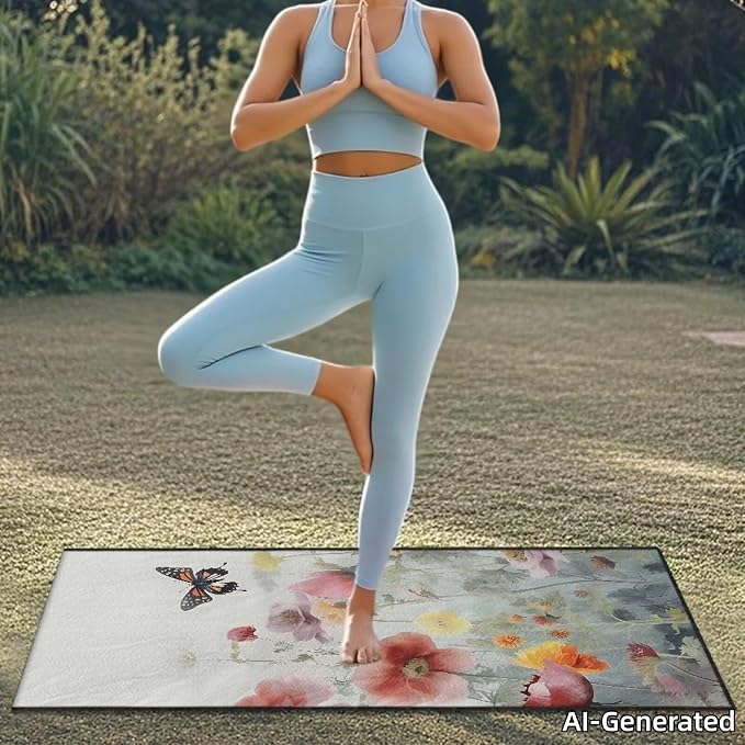SEANATIVE Floral Butterfly Multi-Purpose Car Drying Towels - Absorber Towel for Car Wash & Gym Enthusiasts Automotive Seat Covers - Sweat Towels for Yoga & Hot Weather Driving - Image 3
