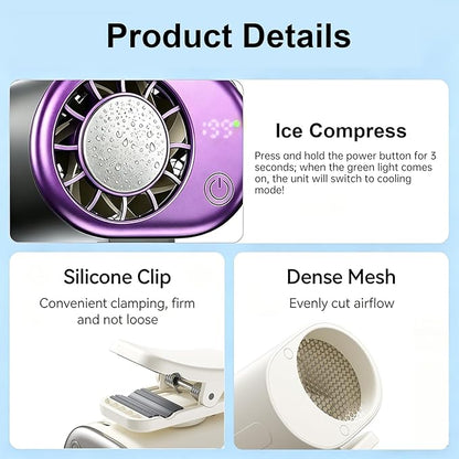 Clip On Fan with Led Display, Portable Ac for Car, 16°C Cooling System, 360° Rotation & 199 Speeds Adjustable Mini Car Fan, Car Air Conditioner, Personal Fan for Vehicle, Office, Outdoor Use (Black) - Image 4