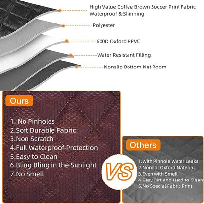 ANOSOSPECIAL Dog Car Seat Cover for Back Seat Cover for Kids,Non Stick Fur Rear Seat Protector for Pet,Nonslip Waterproof Universal Fit Interior for Auto SUV(XL, Coffee Brown) - Image 3