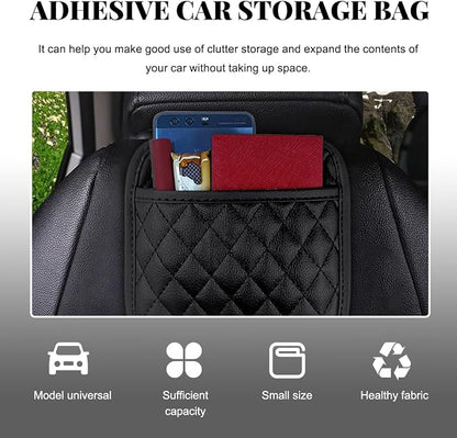 2 PCS Car Side Pocket Organizer, Leather Adhesive Auto Side Seat Back Storage Pocket, Waterproof Phone Document Sunglasses Holder Vehicle Gap Filler Pouch, Car Accessories (Medium) - Image 4