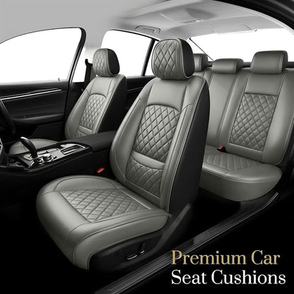 For Toyota Corolla Cross 2022-2026 Car Seat Covers, Front Pair, Gray | Premium Leather Full Coverage Seat Protectors – All-Season, Waterproof, Breathable, Cushioned Comfort & Airbag Compatible - Image 2