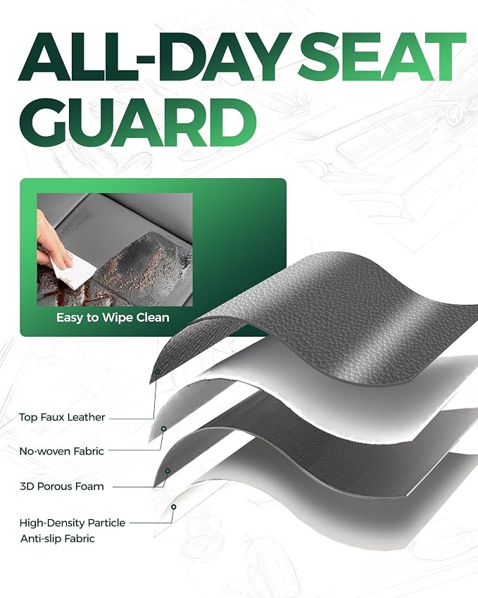 RIDEPOSH for Jeep Wrangler Leather Custom Car Seat Covers Full Set 4 Door | 2018-2026 JL, with Rear Cup Holder, Not for 4XE, Luxury Waterproof Protector, 40/60 Spilt, 5 Seats, Full Coverage, Durable - Image 6