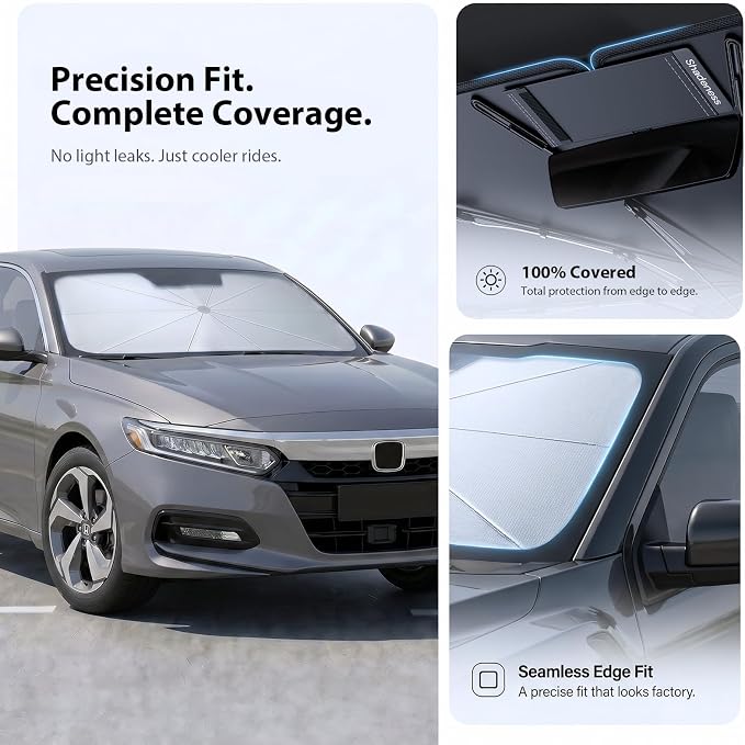 2026 Upgraded Windshield Sun Shade Umbrella for Subaru Forester [Precision Custom Fit, Superior UV & Heat Block] Cooling Tech Fabric, Durable Foldable with Storage Bag, Fits 2000-2026 - Image 6