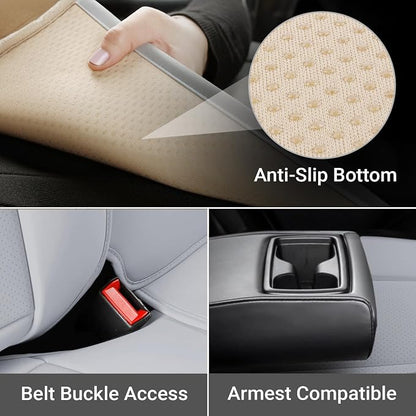 Coverland Custom SUV Car Seat Covers for 2006-2014 Subaru Tribeca | Premium Waterproof Faux Leather Non-Slip Memory Foam Airbag Compatible Custom Fit Interior Protector [Rear Seat-Gray] - Image 3