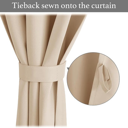 NICETOWN Biscotti Beige Sidelight Door Curtains 72 Inches Long for Kitchen | Farmhouse Self Stick Window Blinds Light Block Insulating Curtains for Baby Nursery, W36 x L72, 1 Piece - Image 5