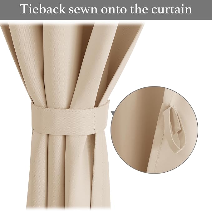 NICETOWN Portable Blackout Curtains, Farmhouse Self Adhesive Adjustable Blinds for Windows 52" x 63", Travel Temporary Window Cover for Bedroom/Baby Nursery, 52" x 63", 1 Panel, Biscotti Beige | Farmhouse Self Adhesive Adjustable Blinds for Windows Tra... - Image 2