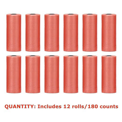 Ginsco 0.8 Gallons Disposable Trash Bags for Mini Car Trash Can, Portable Small Car Garbage Bags, Cars Accessories, Mini Trash Bags, Plastic Trash Bag for Cars/Home/Office (12 Rolls/180 Counts) Red - Image 5